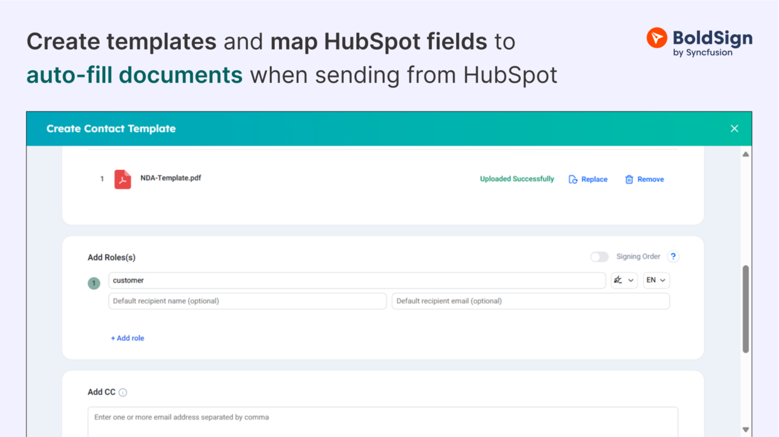 Create reusable templates in BoldSign for faster document preparation.